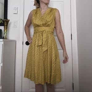 Silk yellow polka dot dress